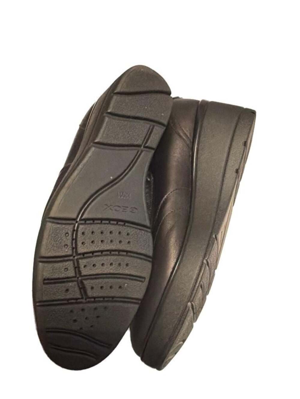 Geox Respira Women's Maurica Black Leather Wedge Zip-Up Loafers - Picture 5 of 5